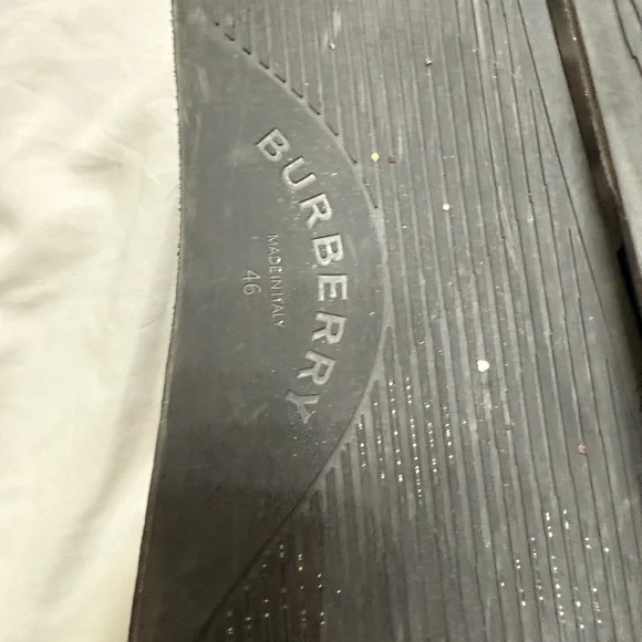 Burberry Black Rubber Slides Size 46 (US 12/13) Logo Designer Sandals - Picture 9 of 11